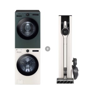 LG 트롬 오브제컬렉션 세탁기건조기 세트 + LG 코드제로 A7 Core (FX24ENE-GNG + A727WA)