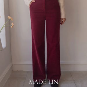 [베스트특가 5천원 할인]MADE LIN 디엘라 코듀로이 투버튼 기모 세미와이드 팬츠[size:S,M,L]