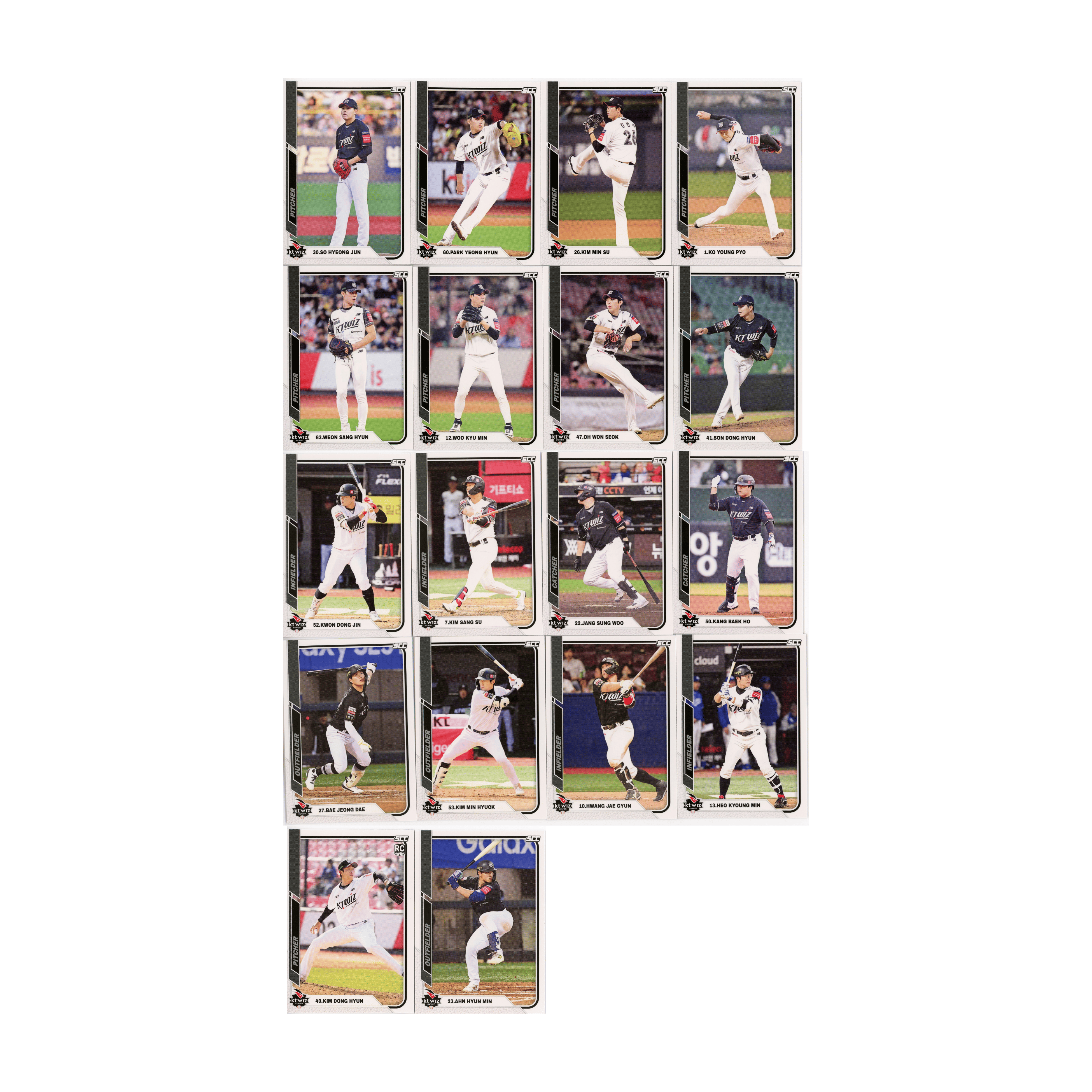 [18장세트] 2025년 KBO 오피셜 KT 위즈 팀 카드 안현민 고영표 박영현 강백호 포함  1개  없음