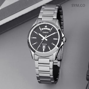 카시오 MTP-1370D-1A1 클래식 라운드 데이데이트 정장 남자 메탈 시계 d