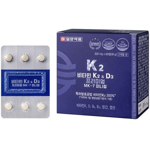<b>일양약품 비타민K</b>2 앤 D3 프리미엄 MK-7 미니정 300mg x 60정, 1개