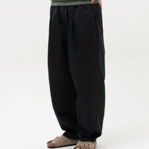 [토피] 코튼 턱 와이드 밴딩 팬츠 (BLACK) T2S-CTWBPT81