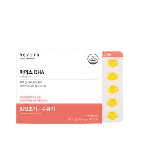 모비타 100% 식물성캡슐 <b>DHA</b> <b>마더스</b> 95.4g(180캡슐) 1개 (90일분)
