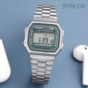 카시오 A168WA-3AY 빈티지 뉴버전 실버 전자 남녀공용 메탈 시계 d