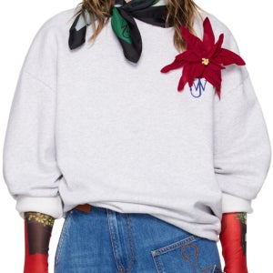 JW앤더슨 JW 앤더슨 그레이 앵커 자수 스웨트셔츠 JW0194-PG1386