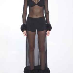 메시 저지 롱 드레스 WDR276ACJER0004