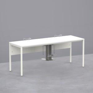 Simplz 회의실가구 컴퓨터책상 2인용 가구 화이트프레임 사무실용