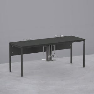 Simplz 컴퓨터책상 2인용 블랙프레임 재택근무 사무용가구 사무가구