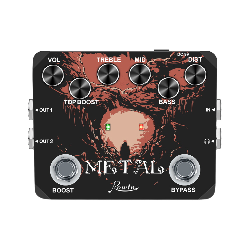 ROWIN 로윈 METAL 전자기타 이펙터 페달 풀메탈 사운드 헤드폰 출력 LTL-03