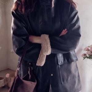 [LABEL] 라베크 안감몽땅 따스미 보들퍼 윈터레더 자켓 [size:F(55~66)]