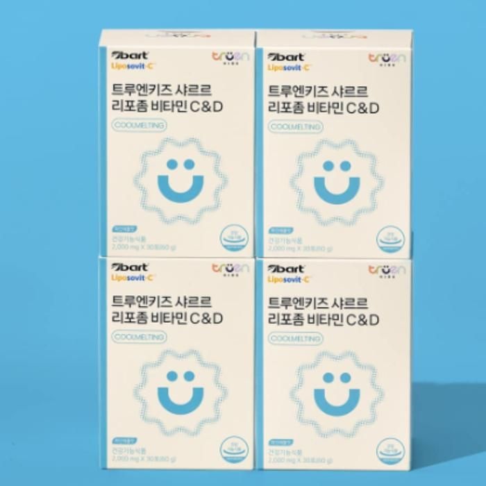 트루엔 어린이 키즈 리포좀 <b>비타민C</b> <b>비타민</b>D 30포 X4