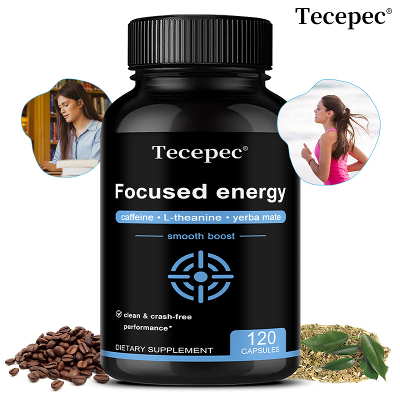초점보충제 - 카페인 L-<b>테아닌</b> 마테차 함유 - 집중력 지구력 <b>릴렉싱</b> 향상 - Non-GMO  3개  120회분