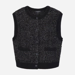 [롯데백화점] 써스데이아일랜드 [여성]트위드 믹스 라운드넥 니트 베스트(T258MVT250W) LE1220721916