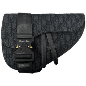 디올 [명품] 오블리크 자카드 새들 크로스백 블랙 가방 1A O093YKY H00N