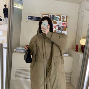 [제이제이토탈샵] 한파 롱패딩 겨울 기장 따뜻한 데일리 하이넥 학생롱패딩 미디 방한_WFL8R3F