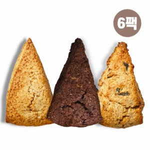 하얀밀가루NO! 통밀당 저당 통밀스콘 (플레인/초코/대파) 혼합 6팩