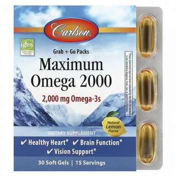 카슨 <b>맥시멈 오메가 2000</b> 내추럴 레몬 2000mg 30 소프트젤 (소프트젤당 1000mg)