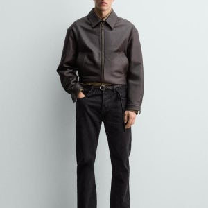 자라 아론 레빈 가죽 봄버 자켓 x AARON LEVINE X LEATHER BOMBER JACKET 502976888