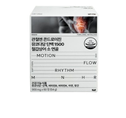 만년해로 <b>관절</b>엔 콘드로이친 뮤코다당단백 1500 철갑상어 소 연골 900mg x 60정, 1개