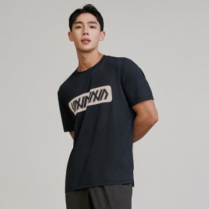 멀티플 연예인운동복 그래픽 맨즈 런닝 티셔츠 반팔티셔츠 블랙