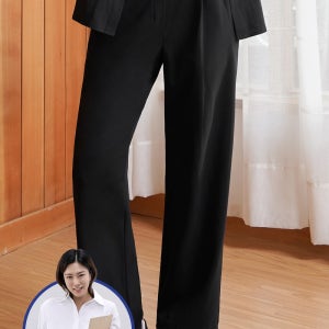 맥스트레치 애슬레저룩 와이드 여자 슬랙스 블랙 스포츠