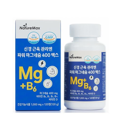 네이처맥스 신경 근육 관리엔 파워 마그네슘 400 맥스 1000mg x 120정, 1개