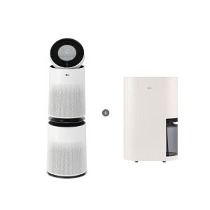 LG 퓨리케어 AI 360 공기청정기 + LG 휘센 오브제컬렉션 제습기 (AS285DWWC + DQ214MEGA)
