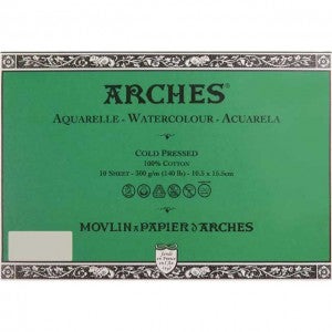 아르쉬 수채화용지 수채패드 엽서패드 (엽서팩) 스케치북 300g - 중목 105x155mm (10매입) - AR300PK-2