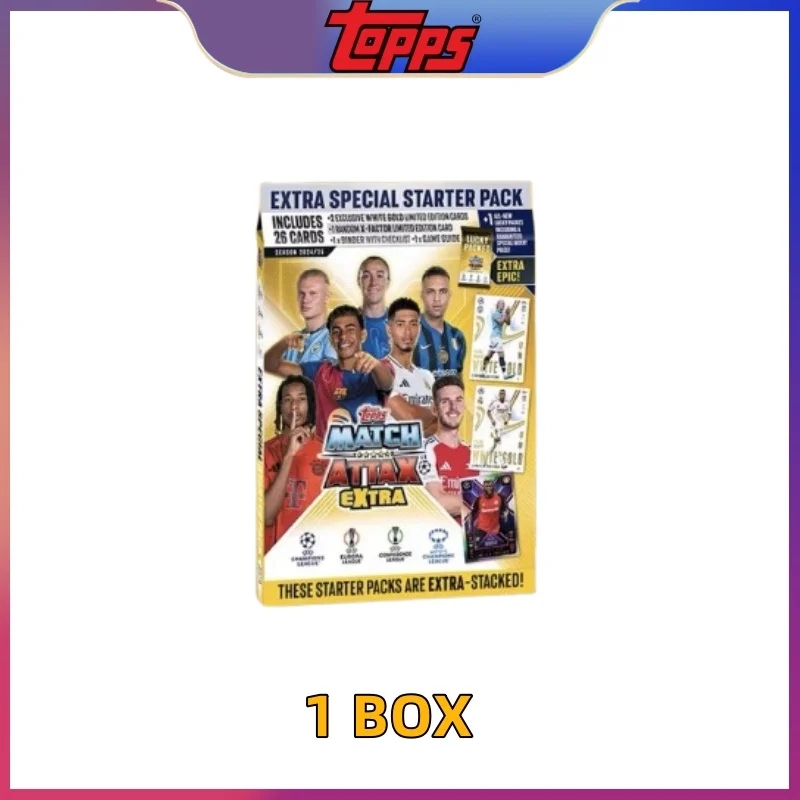 TOPPS 2024-25 축구 스타 카드 MATCH ATTAX 컬렉션 초보자 팩 박스 팬 생일  05 XQSB-1BOX