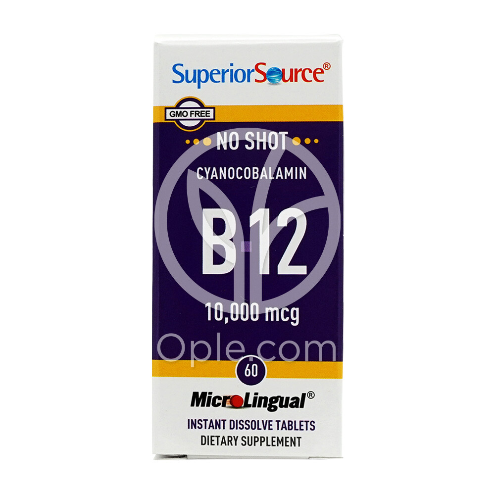 <b>슈페리어소스 비타민</b> B12 시아노코발라민 10000 mcg 마이크로 링구얼 60 타블렛