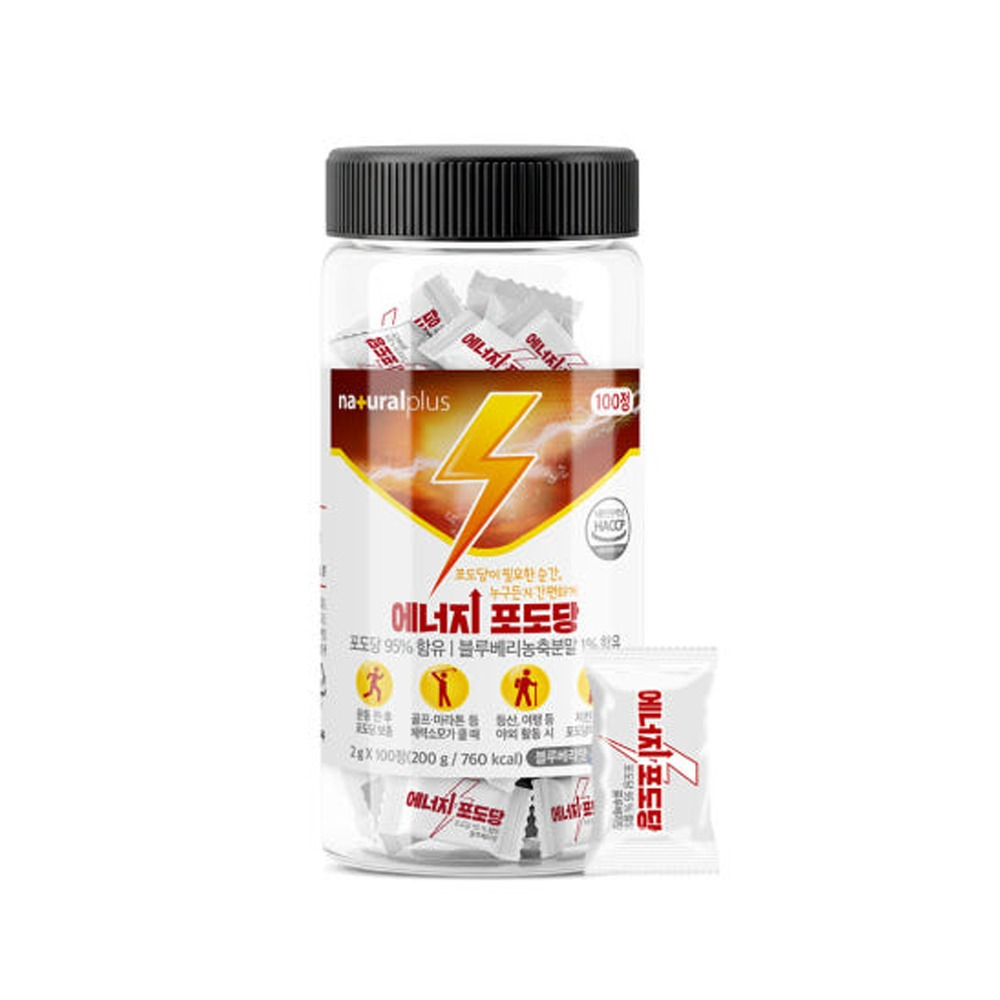 에너지 플러스 식염포도당 슈퍼 200시간ㅣ용융소금ㅣ100정ㅣ탈진방지 <b>숙취해소</b> 포도당캔디  100정  1개