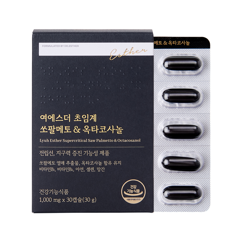 에스더포뮬러 여에스더 초임계 쏘팔메토 앤 옥타코사놀 1000mg x 30캡슐, 3개