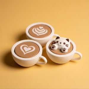 🐱 고양이 카페라떼 클리커 키캡 키링 ☕, 오무까 | OMUKKA