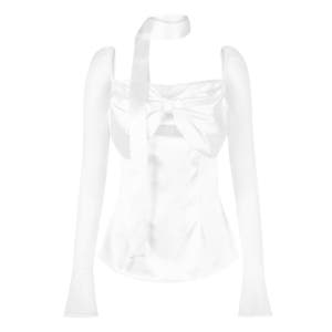 [힐다] 실키 스완 블라우스 [화이트] HDT015W