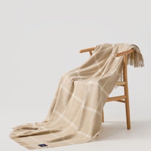 [아브라함문] 메리노 울 블랭킷 - 윈도우페인 베이지