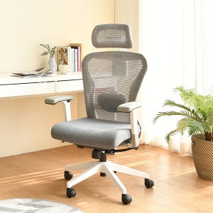 KS 메쉬좌판의자 x 사무실 멘 화이트 의자 PC방의자