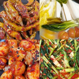 취향에 따라 고르는 베스트 반찬 2종(열무단배추짜박이 고추장아찌무침 마늘장아찌 생 깻잎김치 동치미)