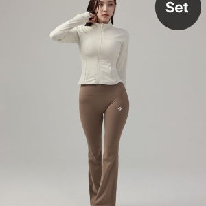 [해즈소울] [SET] 디어 슬림핏 집업 + 디어 부츠컷 레깅스 (롱기장S~XL/3colors) 하이웨스트 부츠컷