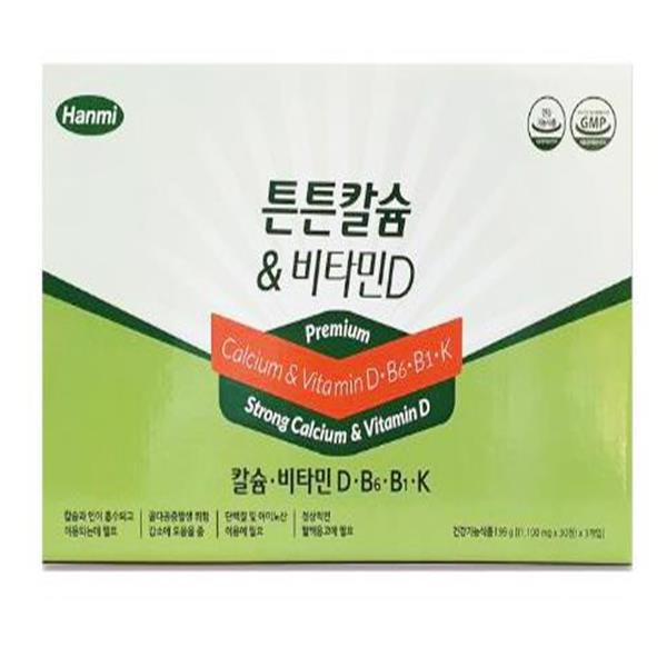 한미 <b>한미헬스케어</b> 튼튼<b>칼슘</b> 비타민D 90정 3개월분