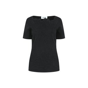 [블루걸] 로즈 모티브 하프 슬리브 니트 (BLACK) ERTA1POA5W