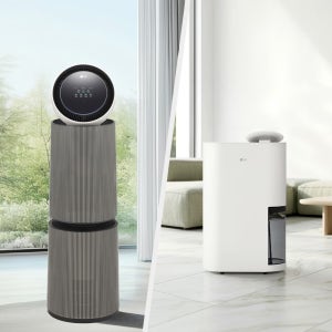 [혜택가 163만]LG 퓨리케어 AI 360 공기청정기 + LG 휘센 오브제컬렉션 제습기 AS336NSLC + DQ256MWGA