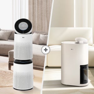 [Npay 결제혜택가 118만] LG 퓨리케어 AI 360 공기청정기 + LG 휘센 오브제컬렉션 제습기 AS285DWWC + DQ214MEGA