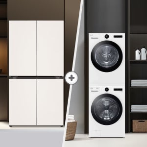 LG 디오스 오브제컬렉션 매직스페이스 냉장고 + LG 트롬 세탁기건조기 세트 T875MEE111 + FX23WA-20WQ