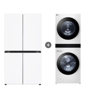 LG 디오스 오브제컬렉션 매직스페이스 냉장고 + LG 트롬 워시타워 T875MHH111 + W21WAM