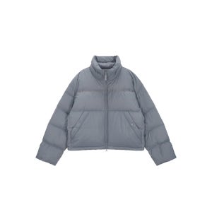 [마뗑킴] LOGO TAPING PUFFER DOWN JUMPER FOR MEN IN GREY