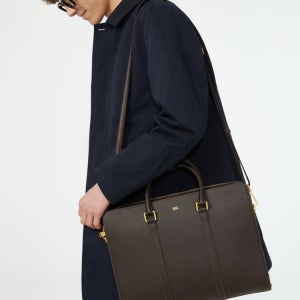 [닥스 액세서리 남성] 닥스 스테디셀러브라운 단색 소가죽 서류가방 WBBA5E161W3