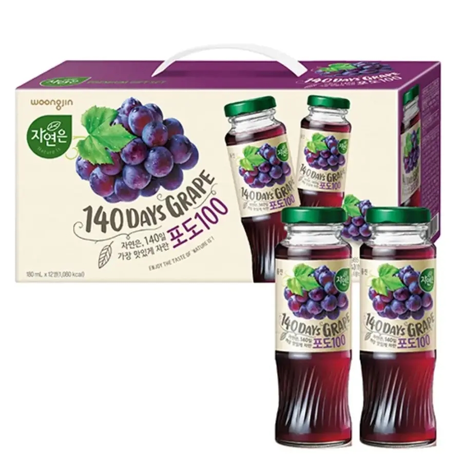 웅진 자연은 포도 주스 180mlX12병/음료/음료수/탕비실/<b>자양</b>강장/병/건강/업소용/혼합