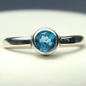 블루토파즈(5mm) 이중난집 실버반지, 파랑은 실버주얼리