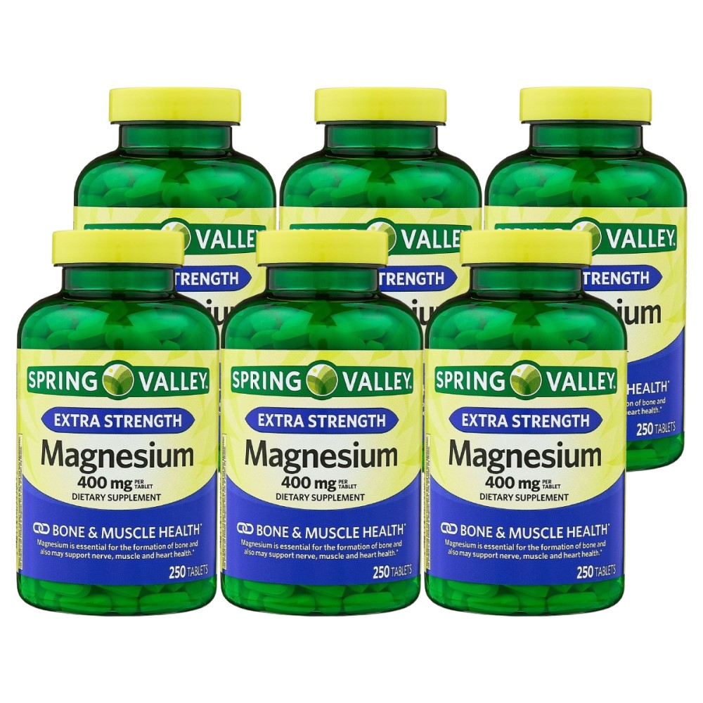 <b>스프링밸리</b> 엑스트라 스트렝스 마그네슘 400mg 250정 6개
