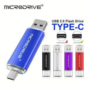 고속 64GB OTG USB 플래시 드라이브 메탈 Type-C 펜드라이브 4GB 8GB 16GB 32GB 64GB 128GB 외장 저장소 메모리 USB 2.0 스틱 펜드라이브